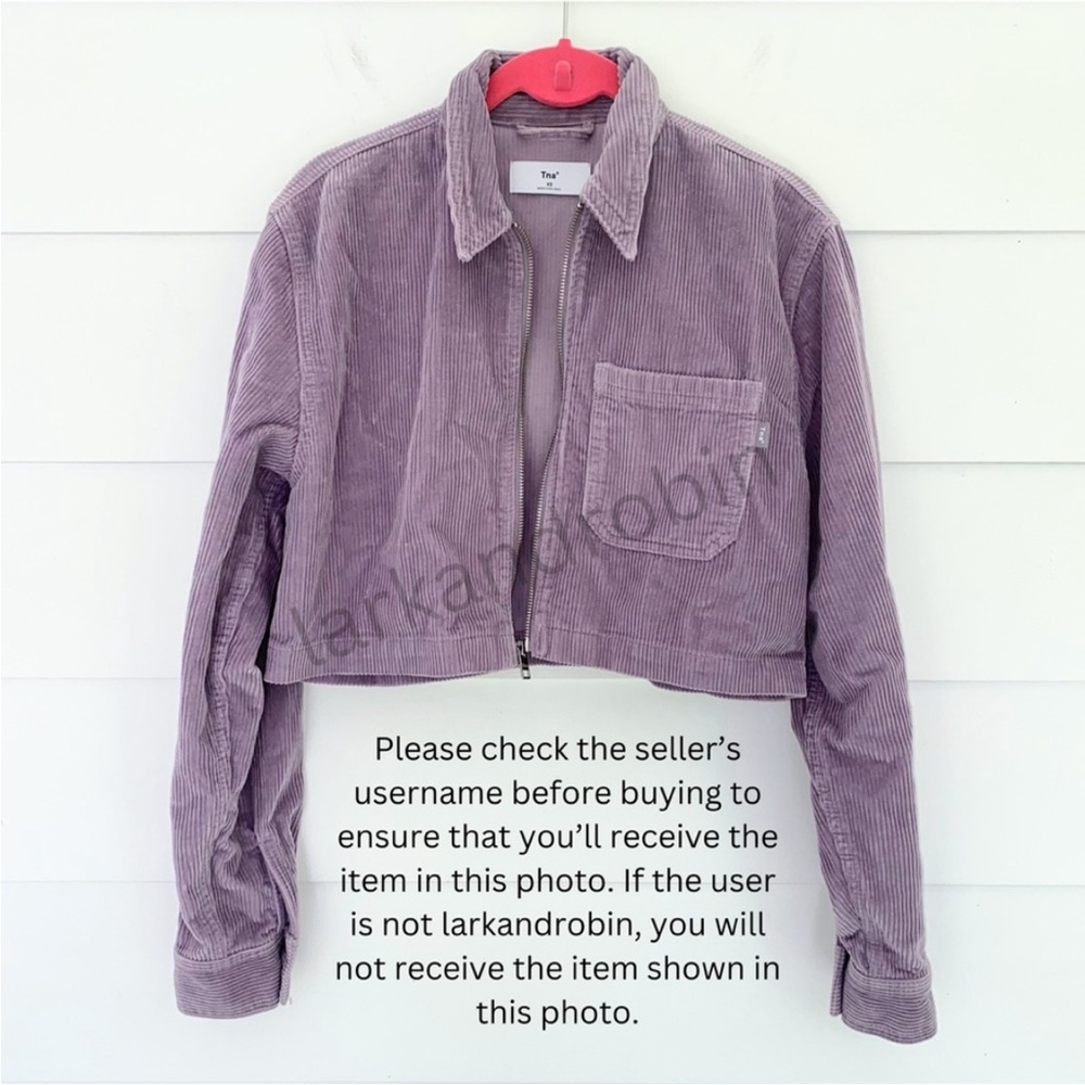 Aritzia TNA Dixon Corduroy Cropped Jacket Purple Ash - Picture 14 of 16